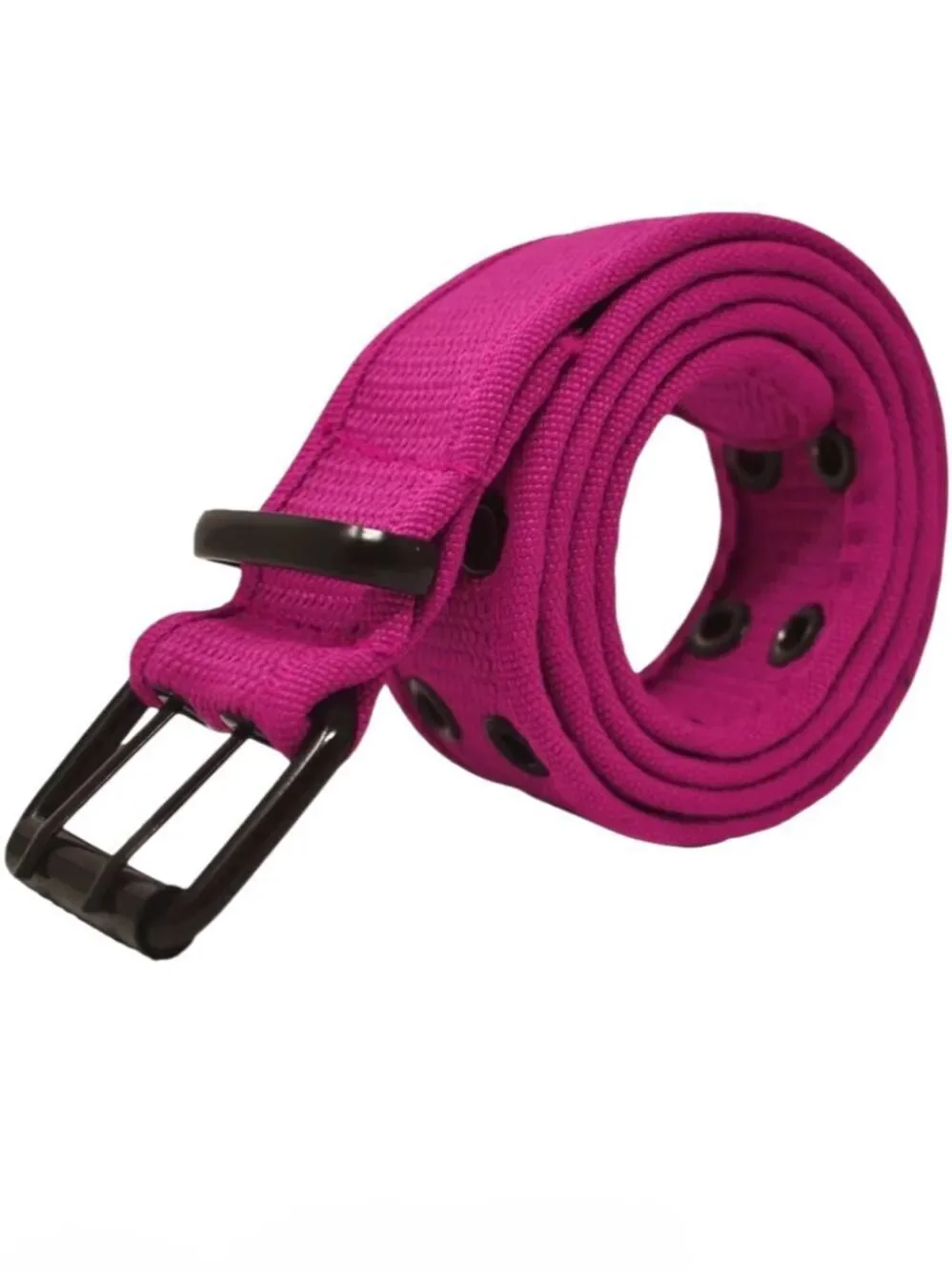 ☔️🔸️Unisex Hot Pink Canvas Double Grommet Belt Small